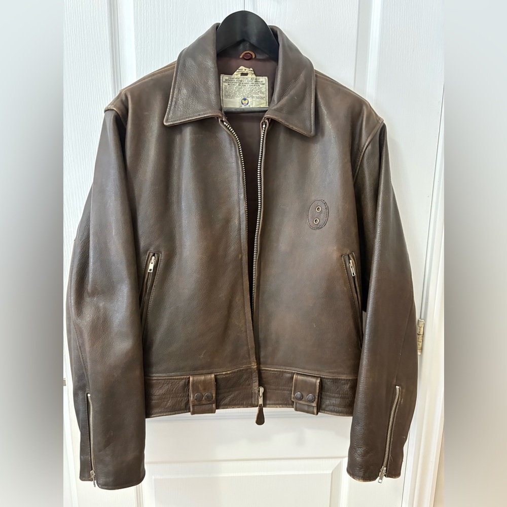 Avirex vintage policeman patroller leather jacket